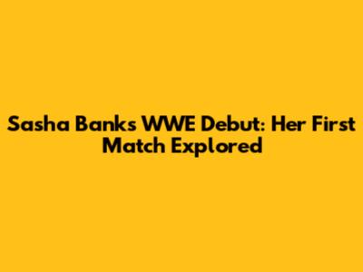 Sasha Banks' WWE Debut: Her First Match Explored