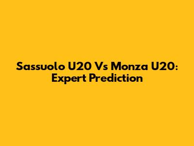 Sassuolo U20 Vs Monza U20: Expert Prediction