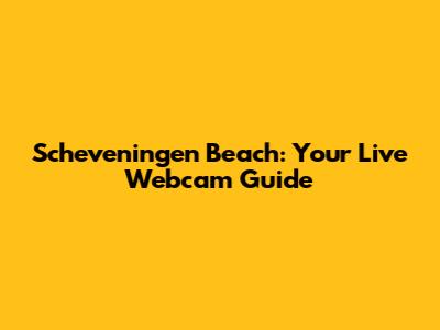 Scheveningen Beach: Your Live Webcam Guide