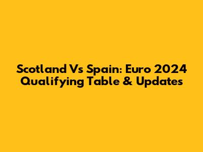Scotland Vs Spain: Euro 2024 Qualifying Table & Updates