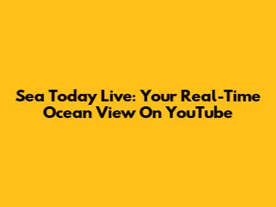 Sea Today Live: Your Real-Time Ocean View On YouTube