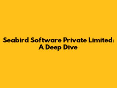 Seabird Software Private Limited: A Deep Dive