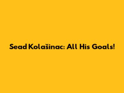 Sead Kolašinac: All His Goals!