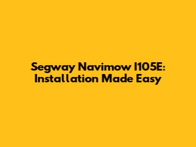 Segway Navimow I105E: Installation Made Easy
