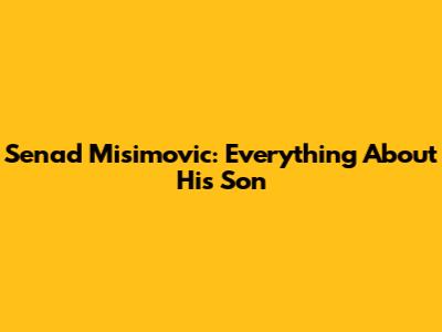 Senad Misimovic: Everything About His Son