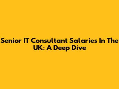 Senior IT Consultant Salaries In The UK: A Deep Dive