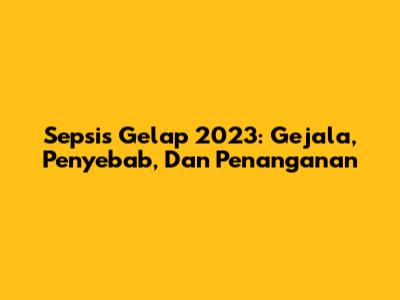 Sepsis Gelap 2023: Gejala, Penyebab, Dan Penanganan