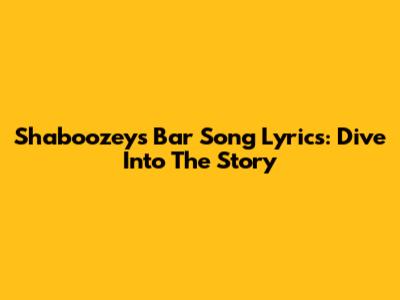Shaboozey's 'Bar Song' Lyrics: Dive Into The Story