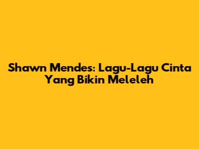 Shawn Mendes: Lagu-Lagu Cinta Yang Bikin Meleleh