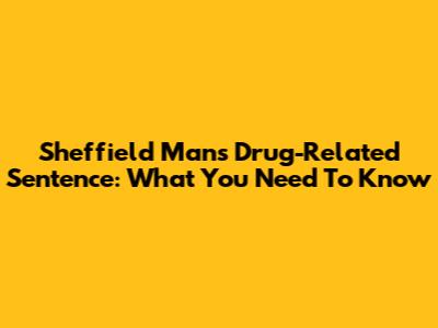 Sheffield Man's Drug-Related Sentence: What You Need To Know