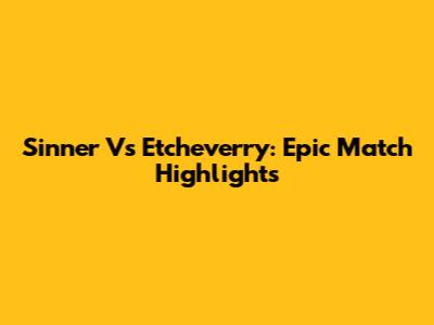 Sinner Vs Etcheverry: Epic Match Highlights