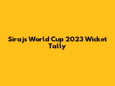 Siraj's World Cup 2023 Wicket Tally