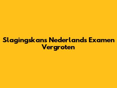 Slagingskans Nederlands Examen Vergroten
