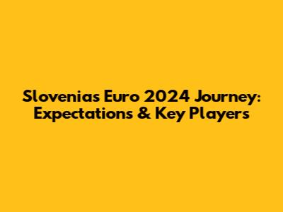 Slovenia's Euro 2024 Journey: Expectations & Key Players