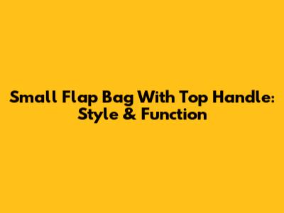 Small Flap Bag With Top Handle: Style & Function
