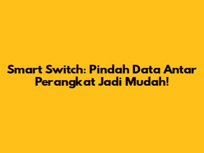 Smart Switch: Pindah Data Antar Perangkat Jadi Mudah!