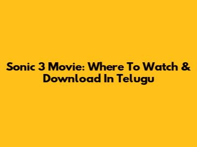Sonic 3 Movie: Where To Watch & Download In Telugu