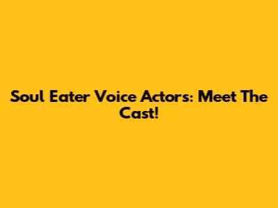 Soul Eater Voice Actors: Meet The Cast!