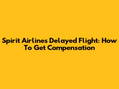 Spirit Airlines Delayed Flight: How To Get Compensation