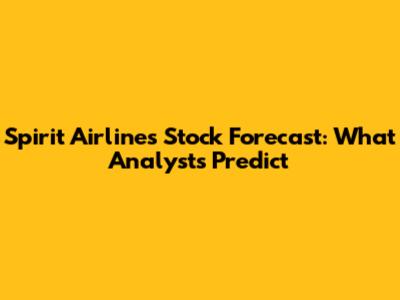 Spirit Airlines Stock Forecast: What Analysts Predict