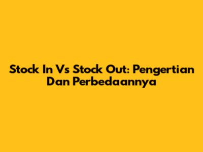 Stock In Vs Stock Out: Pengertian Dan Perbedaannya