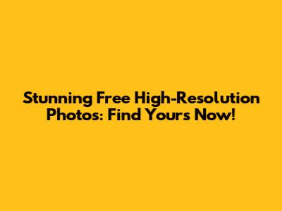 Stunning Free High-Resolution Photos: Find Yours Now!