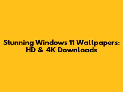 Stunning Windows 11 Wallpapers: HD & 4K Downloads