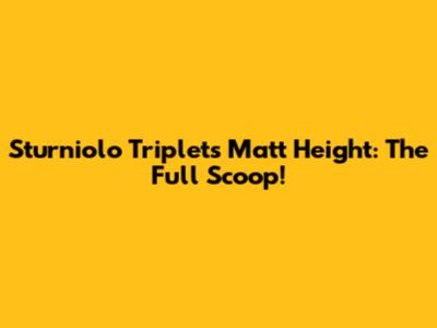Sturniolo Triplets Matt Height: The Full Scoop!