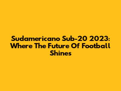 Sudamericano Sub-20 2023: Where The Future Of Football Shines