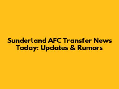 Sunderland AFC Transfer News Today: Updates & Rumors