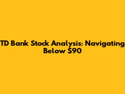 TD Bank Stock Analysis: Navigating Below $90