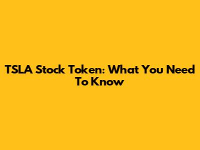 TSLA Stock Token: What You Need To Know