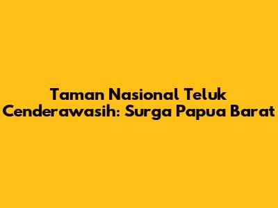 Taman Nasional Teluk Cenderawasih: Surga Papua Barat