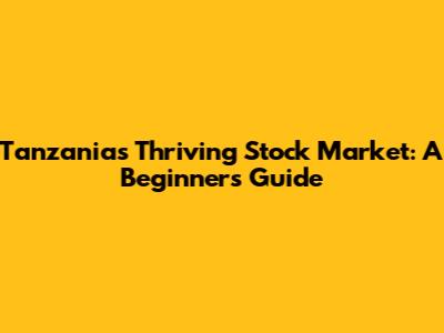 Tanzania's Thriving Stock Market: A Beginner's Guide