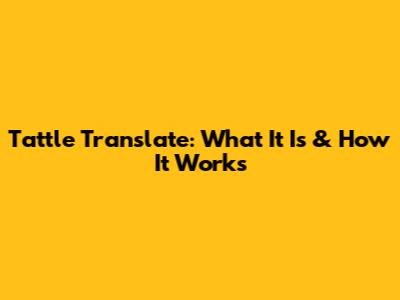 Tattle Translate: What It Is & How It Works