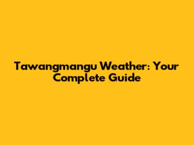 Tawangmangu Weather: Your Complete Guide