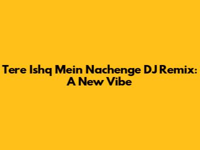 Tere Ishq Mein Nachenge DJ Remix: A New Vibe