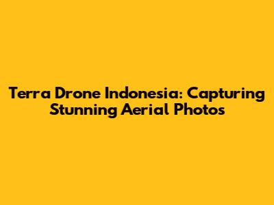 Terra Drone Indonesia: Capturing Stunning Aerial Photos
