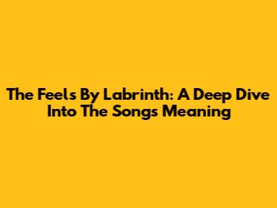 The Feels By Labrinth: A Deep Dive Into The Song's Meaning
