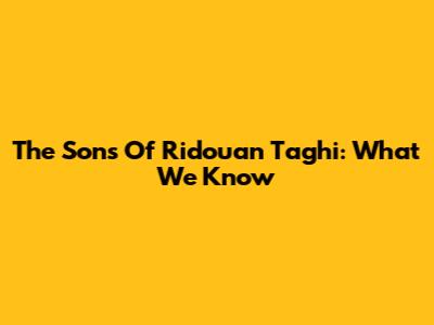 The Sons Of Ridouan Taghi: What We Know
