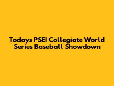 Today's PSEI Collegiate World Series Baseball Showdown