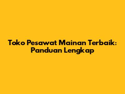 Toko Pesawat Mainan Terbaik: Panduan Lengkap