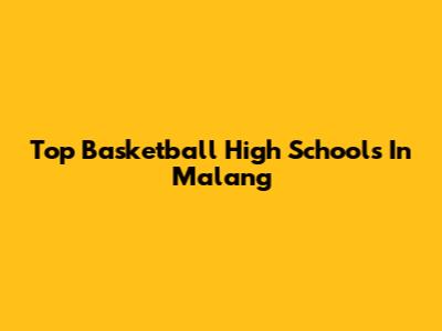 Top Basketball High Schools In Malang
