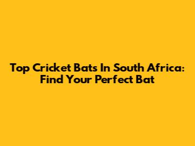 Top Cricket Bats In South Africa: Find Your Perfect Bat