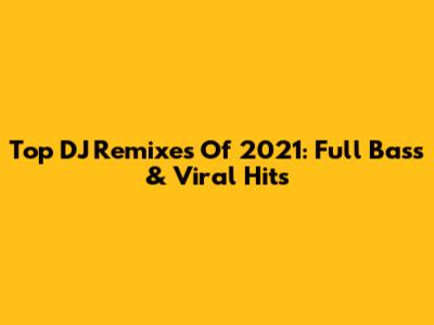 Top DJ Remixes Of 2021: Full Bass & Viral Hits