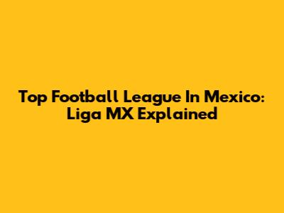 Top Football League In Mexico: Liga MX Explained