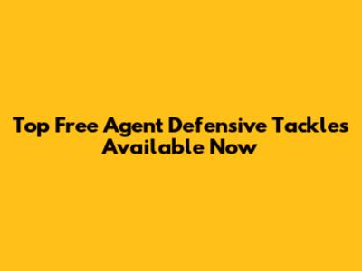 Top Free Agent Defensive Tackles Available Now