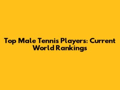 Top Male Tennis Players: Current World Rankings
