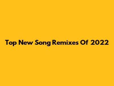 Top New Song Remixes Of 2022