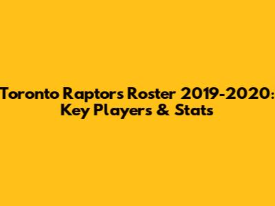 Toronto Raptors Roster 2019-2020: Key Players & Stats